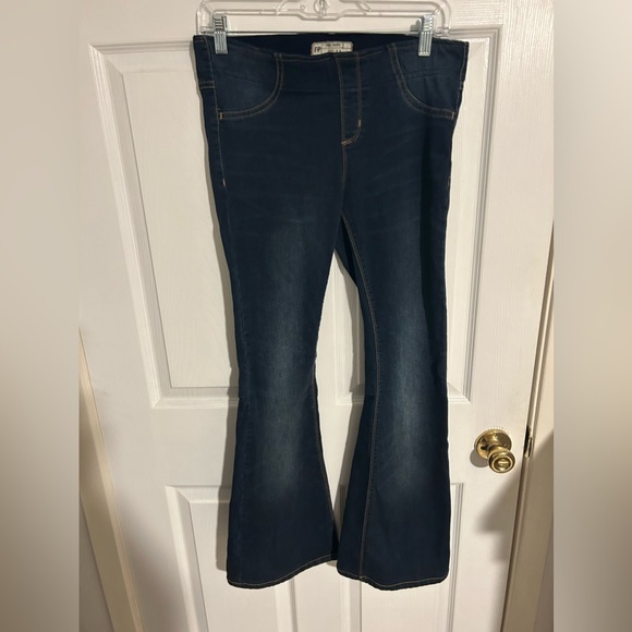 Free people size 28 dark denim flare jeans free people J - Picture 1 of 5